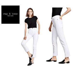 Rag & Bone White High Rise Ankle Cigarette Jeans | Size 25 (2)